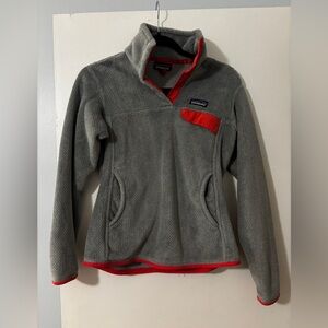 Patagonia Gray & Coral Fleece, Size S